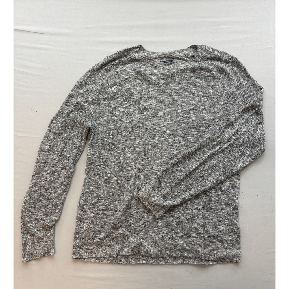 Abercrombie & Fitch Mens Grey Marled Knit Raglan Long Sleeve Sweater Size L